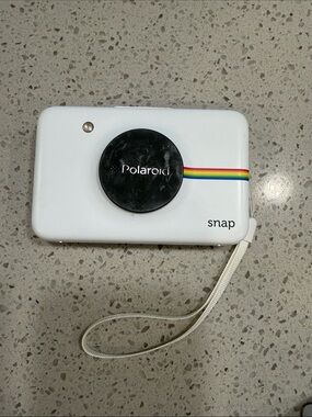 Polaroid Snap Instant Camera in White with Rainbow Stripe
